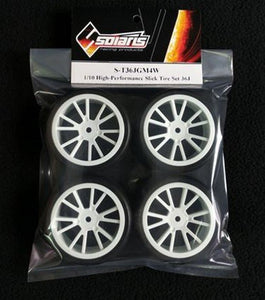 Solaris 36J Pre Glued High Performance Tyre Set (White Spoke)