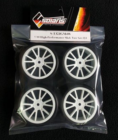 Solaris 32J Pre Glued High Performance Tyre Set (White Spoke)