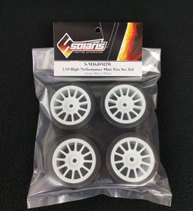 Solaris Mini 36J Pre Glued High Performance Tyre Set (White Spoke)