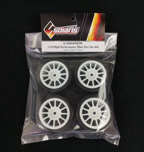 Solaris Mini 40J Pre Glued High Performance Tyre Set (White Spoke)